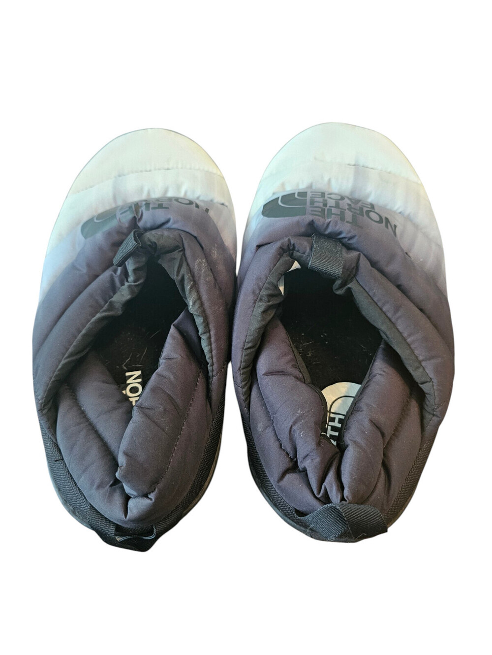 The North Face Men's Sz 9 Black Ombre Tie Dye Nuptse Mule Shoe - Picture 3 of 5